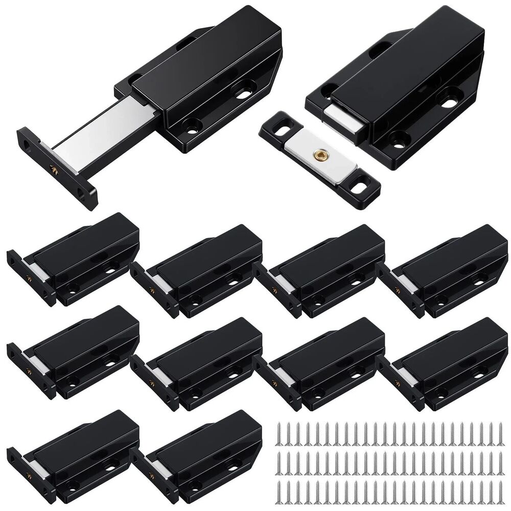 12 Pack Magnetic Push Latch Heavy Duty - Push to Open Cabinet Hardware, Touch